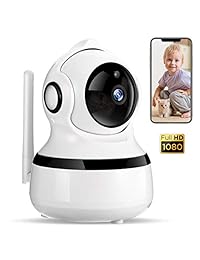 WiFi IP Camera 1080P Pet Camera, COOCHEER Security Camera System Wireless with Motion Detection, Two-Way Audio, Night Vision, Baby Remote Surveillance Monitor with MicroSD Slot and Cloud Storage