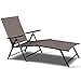 Tangkula Patio Lounge Chair Chaise, Adjustable Backrest Ergonomic Shape with Durable Handwoven Rattan Steel Frame Garden Lawn Pool Recliner Outdoor Furniture Wicker Lounger