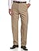 Haggar mens Cool 18 Stria Hidden Expandable Waistband Plain Front dress pants, British Khaki, 38W x 29L US