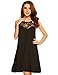 Finejo Women's Sleeveless Halter Neck Patchwork Lace Mini Casual Shift Dress
