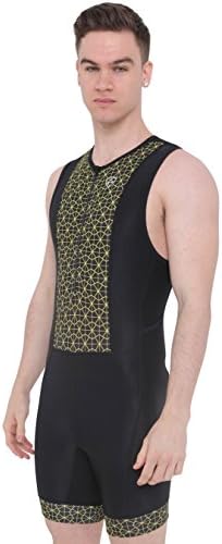 Men's Trisuit Triathlon padded sleeveless suit Duathlon Running Swimming Cycling skin suit