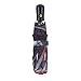 Galleria-Stained Glass Poppies Auto-Open/Close Large Portable Rain Folding Umbrella