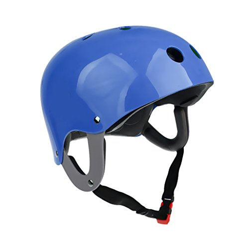 MonkeyJack Pro Safety Adjustable Helmet CE Approved for Whitewater Waterskiing Sports Kayaking Sailing Rafting Boating Head Circumference 22.4''-24.4'' - Blue - Thumbnail 3