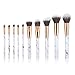 Makeup Brushes Professional 10 Pieces Marble Makeup Brush Set for Powder Cream Foundation Concealer Blush Eyeshadow Eyebrow Lip Make Up Brushes
