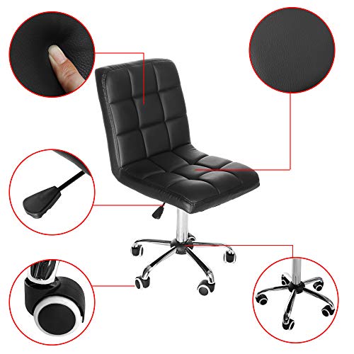 Onefa Office Chair Fashion Casual Lift Office Work Chair Beauty Salon Black Home Fashion Leisure Swivel Staff Lifting Salon Drawing Tablecloth Stands Adjustable (Black) - Thumbnail 3