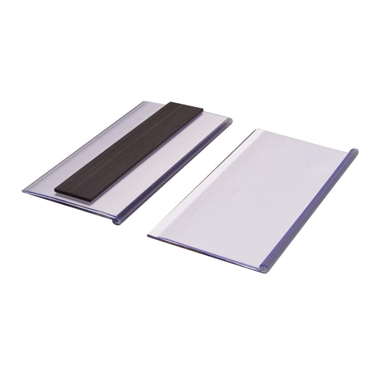 Magnetic Ticket Holder, Metal Label Holder, Magnetic Labels, Large Labels for Storage Boxes - H.54x W.100mm - Pack of 100 - Including Card