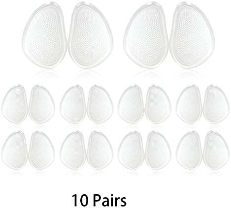 Ball of Foot Cushion 10 Pairs Arch Support Metatarsal Transparent Cushion Great for High Heels
