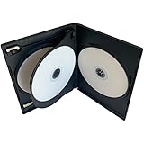 TodoMedia 14mm Quad 4 Disc Capacity Black DVD Case for CD/DVD Discs, Protective Replacement DVD Disc Case with 4-Disk Capacit