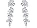 Alilang Metal Tone Grape Colored Stone Embellished Flower Leaves Dangling Earrings, Silver