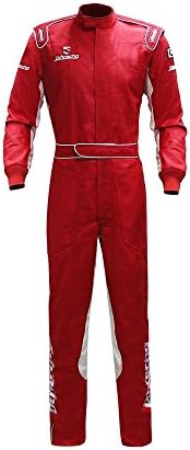 jxhracing C023LD Two Layers Cotton Auto Go Kart Racing Suit-Red-X Large