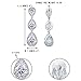 EVER FAITH Women's White Cubic Zirconia Elegant 3 Teardrop Dangle Earrings Wedding Jewelry for Bridal
