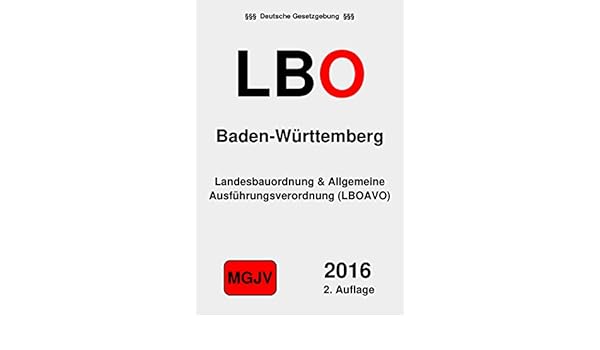 Amazoncom Landesbauordnung Für Baden Württemberg Lbo - 