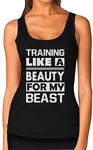Teelife Training Like A Beauty For My Beast Women's Tank Tops Black XX-large