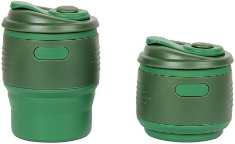 Collapsible Travel Mug, Coffee Cup, Portable Travel Mug with Leak-proof Lid, for Hiking camping, Reading, Outdoors, School, Office (Army Green)