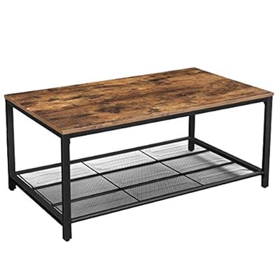VASAGLE INDESTIC Coffee Table, Living Room Table with Dense Mesh Storage Shelf, Cocktail Table, Easy Assembly, Stable… 41I3GHq67wL