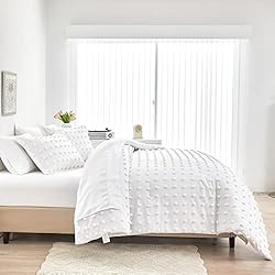 Tufted Dots Bed in a Bag White 7 Pieces Queen