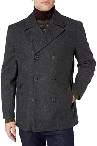 Kenneth Cole New York Wool Peacoat Navy Large at Amazon Men's