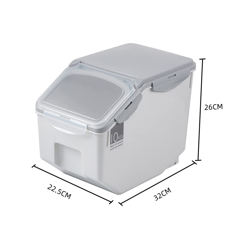 ORCHID M® Large 10KG Food Containers, Rice Bucket, Food Storage Bins with Lids Scooper, Airtight Kitchen Storage Containers to Store Dry Food, Food Storage Container