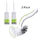 Marbrasse Slim Compact Bathroom Toilet Bowl Brush with Holder for Bathroom Stroage - Toilet Brush Sturdy, Deep Cleaning, Pack of 2 Set (2 Pack)