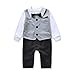 AJia Gentleman style Baby Boy's Romper&Vest&Bowtie 3 Pieces Clothes Suit 2 Color