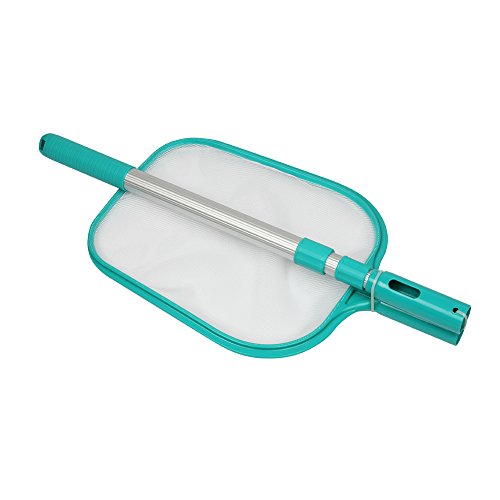 POOLWHALE Economy Pool Leaf Skimmer Net with Adjustable 3 Sections Telescopic Pole/EZ Clip handle