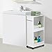Topeakmart Mobile Storage Cart Toilet Shelf Space Saving Slim Rolling Bathroom Laundry Rack