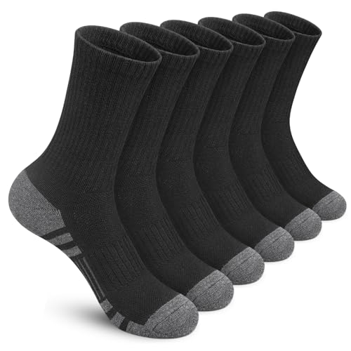 Felicigeely Athletic Crew Socks Cushion Running Socks Performance Breathable Sports Socks for Men
