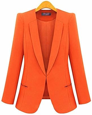Mikty Women's Fashion Slim Fit Blazer Jacket Coat Suit Orange XS