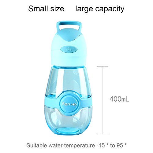 Kids Water Bottle Sport Water Bottle with Cooling Fan Outdoor Water Bottle with Handle for Kids Best Use for Outdoor Activities, School, Gym - Thumbnail 3