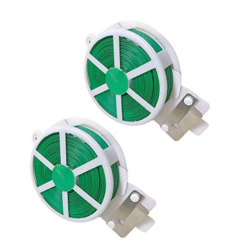 2 Pack Total 328 Feet Garden Plant Ties, Plastic Garden Twist Tie, Green