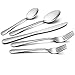 Hammered Silverware Set, LIANYU 40-Piece Stainless Steel Cutlery Flatware Set for 8, Tableware Eating Utensils, Mirror Finish, Dishwasher Safe