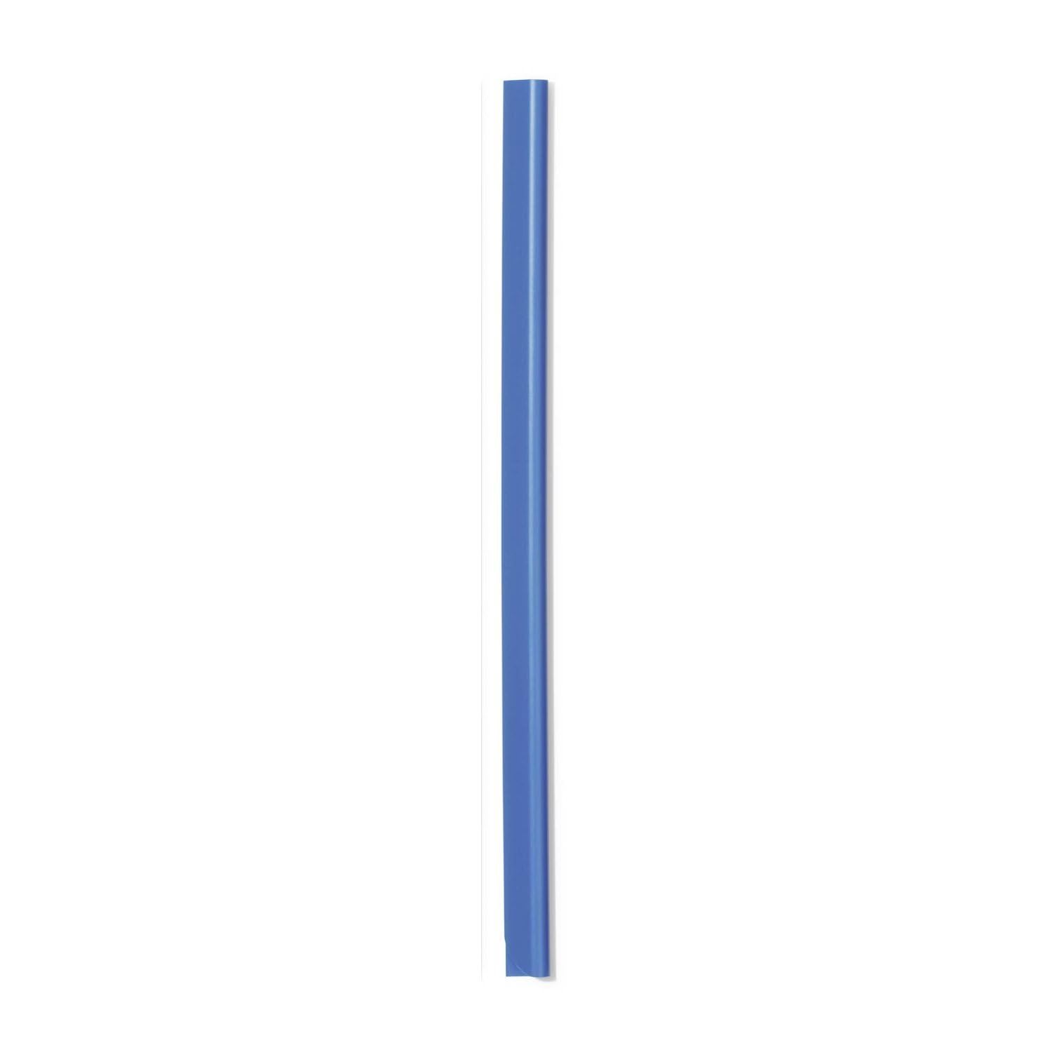 Durable A4 Spine Bar 6mm Blue - Pack of 100 - Quick and Easy Binding for Unpunched Documents - Holds Up to 60 A4 Sheets