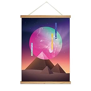 Hanging Poster Wooden Framed Star Night Theme Home Wall Canvas Prints Ready to Hang - 18"x24" inches