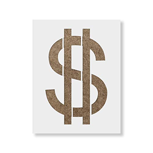 Dollar Sign Stencil for Walls and Crafts - Reusable Stencils of a Dollar Sign for Painting in Small & Large Sizes - Made in USA