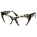 RETRO Hign Bottom Cut Women Cat Frame Clear Lens Eye Glasses GRAY TORTOISE