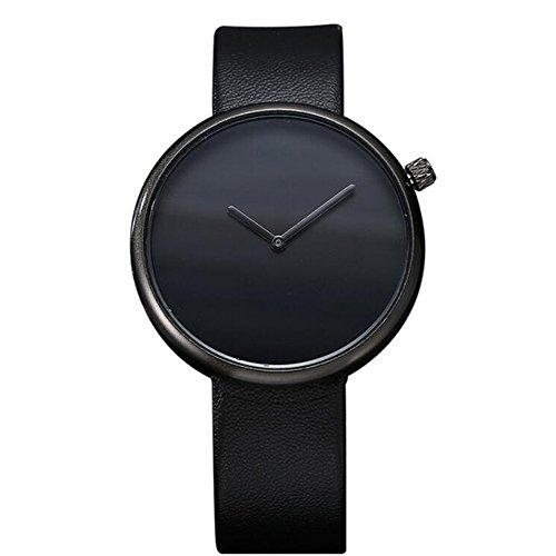TOMI (T078) Luxury Quality Quartz Leather Japanese-quartz For Women And Men Watches (Black All Black)