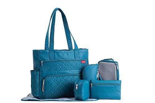SoHo Collection, Williamsburg 6 pieces Diaper Tote Bag set Limited Tme Offer! (Cambridge Teal)