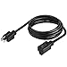 Power Extension Cord 6 FT, Fosmon UL Listed 16/3 16AWG 125V 13A 1625Watt Grounded Power Extension Cable, SJT Durable AC Power Cable (Black)