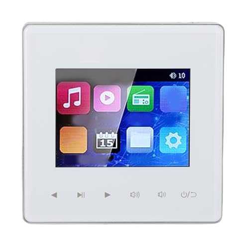 fosa Wall Amplifier Ceiling Speaker, Wall Mount Music Amplifier with 2.8 Inch Touch Screen Digital FM Radio Timer, for MP3 WAV MPEG Playback