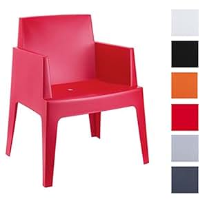 CLP Silla de Jardín Box XXL I Silla de Exterior de Plástico I Silla de
