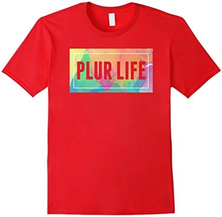 Mens Plur Life EDM Concert T-Shirt Medium Red