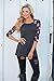 Usstore Women Blouse Floral Printing Half Sleeve Round Neck Splice T-Shirt Tops (L)