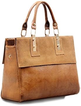 Womens Handbag Genuine Leather Vintage Satchel Shoulder Tote Bags(Brown)
