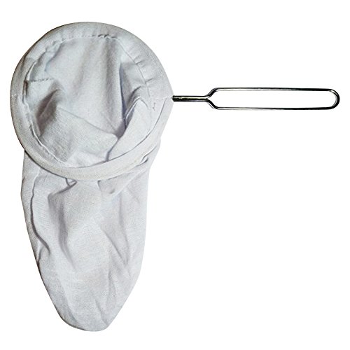 Large Thai Tea Filter Stainless Steel, Superior Quality Tested & Proven Best Tea, Traditional Thai Style, Muslin Cotton Strainer NEW AND IMPROVED HANDLE by Fartrade Outlet