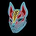Diximus Unisex Fox Drift Mask LED Light up Mask for Halloween Cosplay Game Party Props White