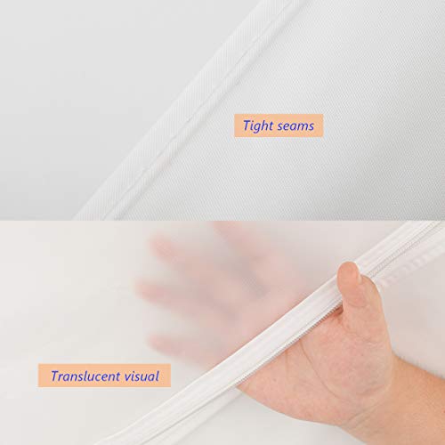 KEEGH Hanging Garment Bags Lightweight Moth-Proof Suit Covers Dress Protector Bag for Storage Set of 10 Full Zipper PEVA Breathable Translucent Dust Cover for Closet Clothes - 43''/54''/ 60''