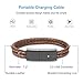 Auzev Charging Bracelets Cable Data Charger Cord Fashion Double Braided Leather Wrist Line (Brown M（7.2