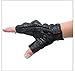 Men’s Summer Motorcycle Gloves Fingerless Leather Motorcycle Cycling Gloves with Knuckle Armored(G11-Black,L)