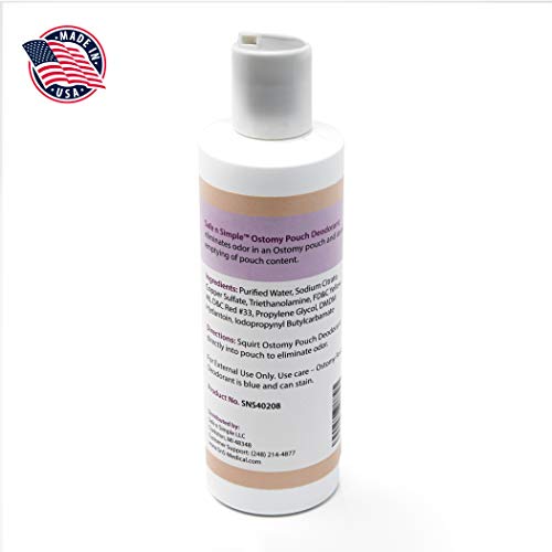 Safe n' Simple Ostomy Pouch Deodorant, Ostomy Odor (8 Fluid OunceBlue