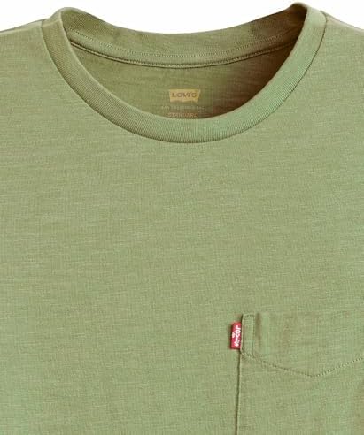 Camiseta para Hombre SS Classic Pocket tee, Moss Olive 0908736, M